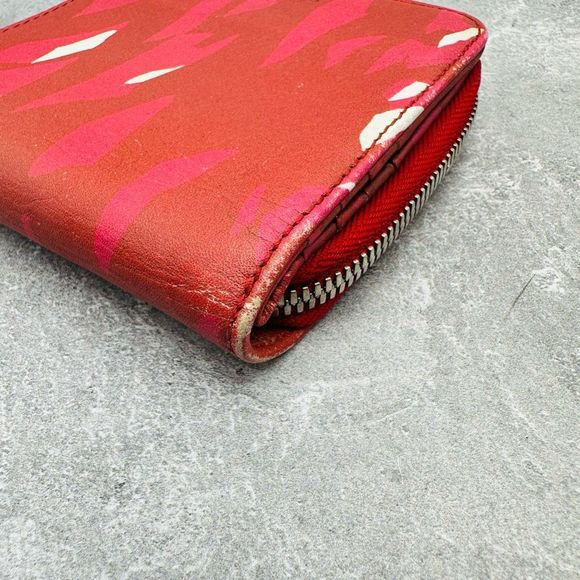 Balenciaga Red Multi-Color Zip Compact Wallet - Picture 8 of 13